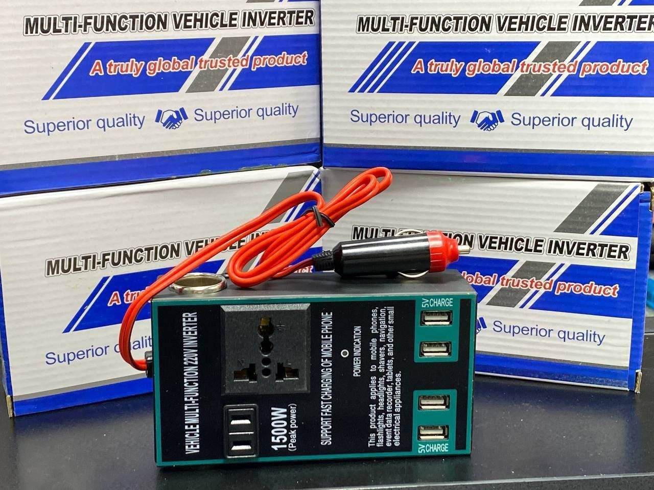 مبدل برق 12 ولت به 220 ولت 1500 وات فندکی مدل MULTI-FUNCTION